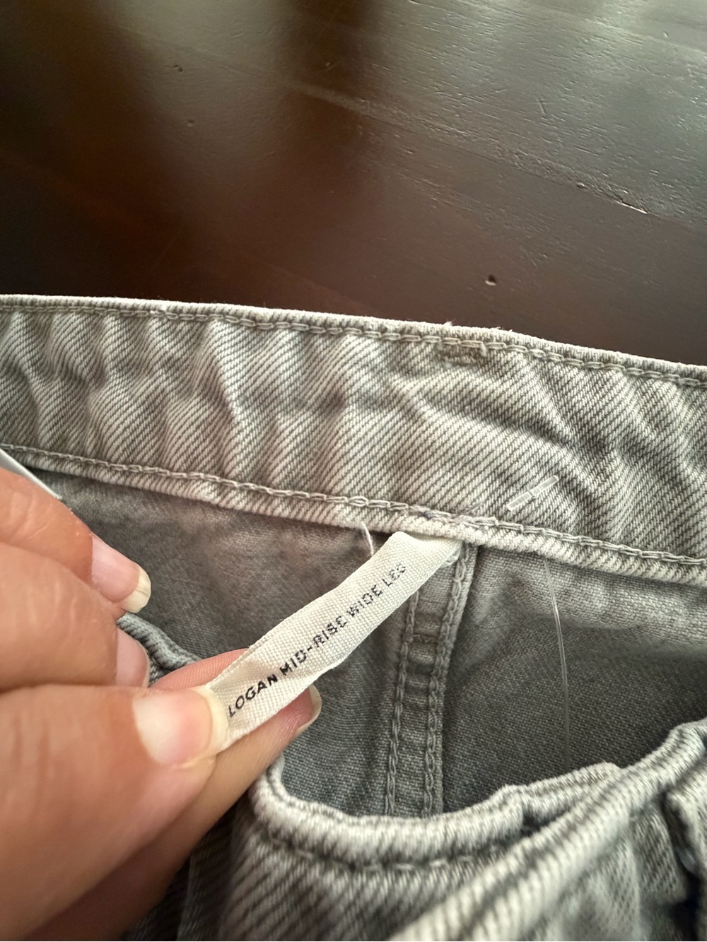 Rag & Bone Logan Mid Rise Wide Leg Jeans In Gray (J3) - Picture 6 of 6